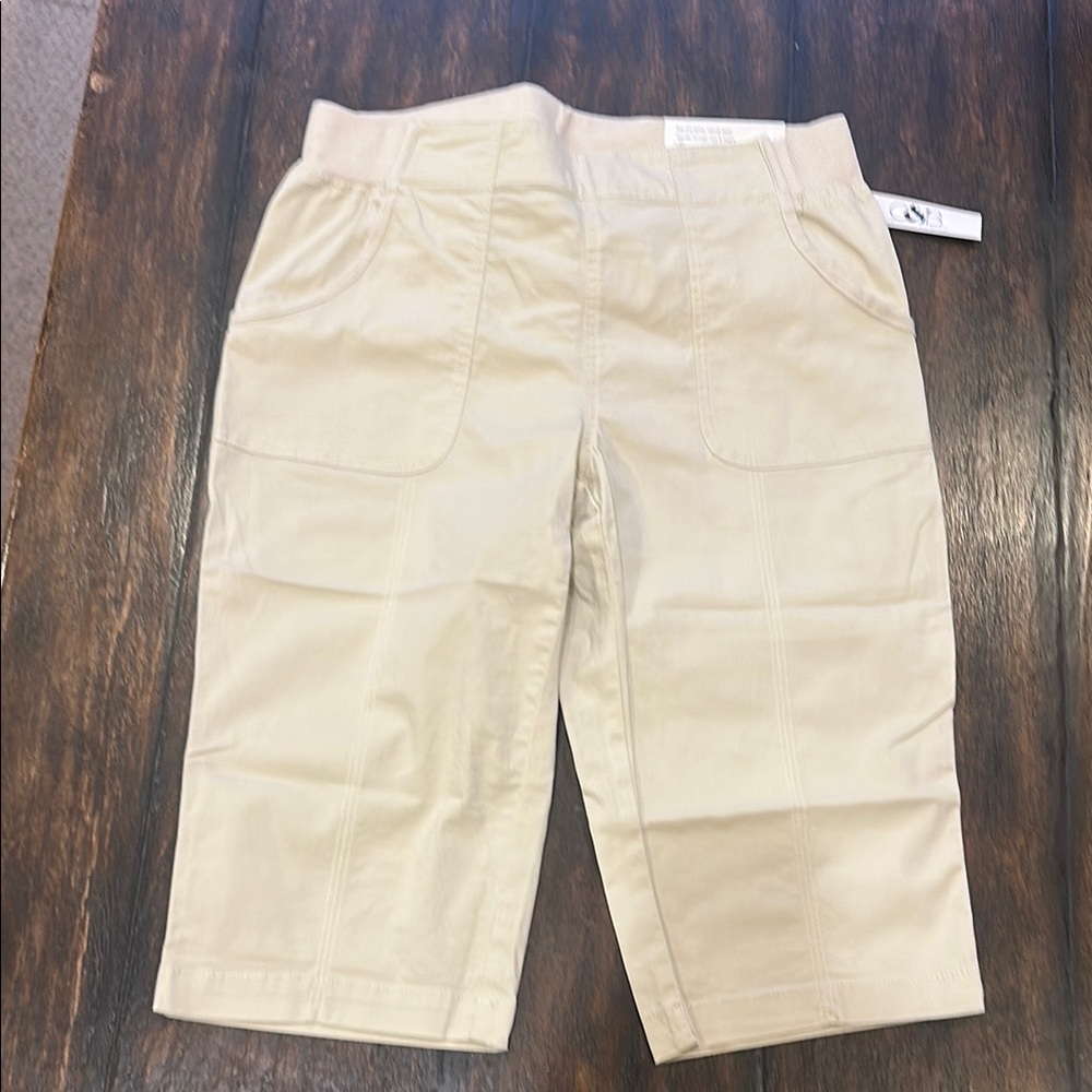 Beige Cropped Pants